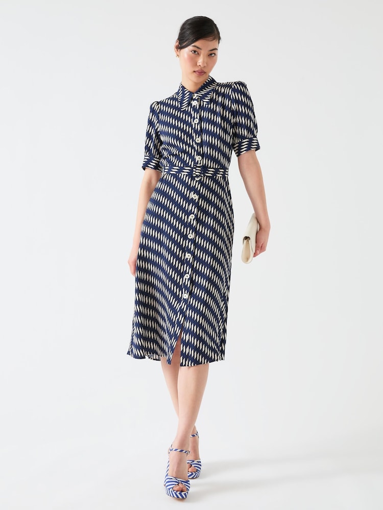 LK Bennett Valerie Spring Viscose Printed Viscose Shirt Dress With Belt - Imagen 2 de 4 LK Bennett Valerie Spring Viscose Printed Viscose Shirt Dress With Belt - Imagen 2 de 4