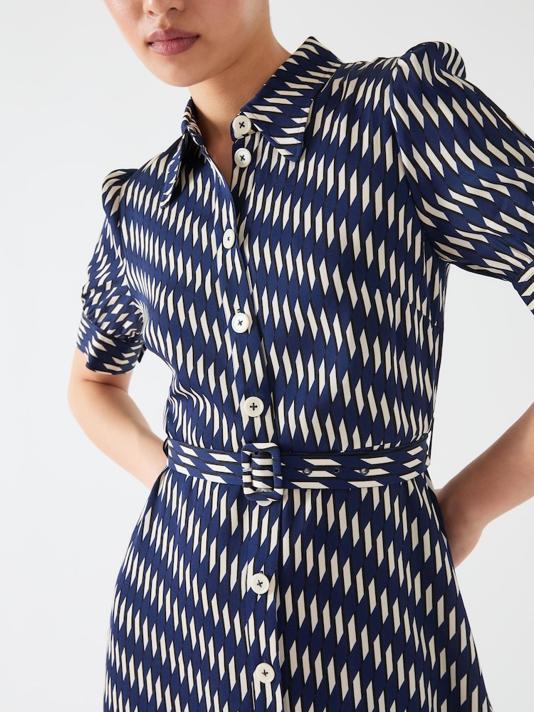 LK Bennett Valerie Spring Viscose Printed Viscose Shirt Dress With Belt - Imagen 4 de 4 LK Bennett Valerie Spring Viscose Printed Viscose Shirt Dress With Belt - Imagen 4 de 4