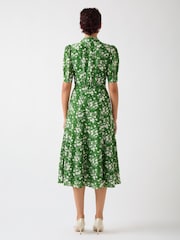 LK Bennett Green Sophie Treetop and Birch Wildflower Print Jacquard Dress - Image 3 of 4