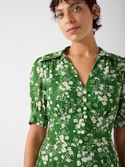 LK Bennett Green Sophie Treetop and Birch Wildflower Print Jacquard Dress - Image 4 of 4