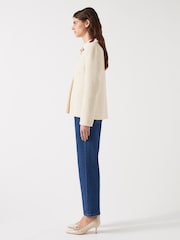LK Bennett Cream Chloe Cotton Blend Tweed Single Breasted Jacket - Image 5 of 7
