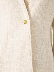 LK Bennett Cream Chloe Cotton Blend Tweed Single Breasted Jacket - Image 7 of 7