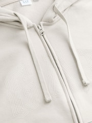 Gap Cream Vintage Logo Zip Up Hoodie - Image 3 of 4