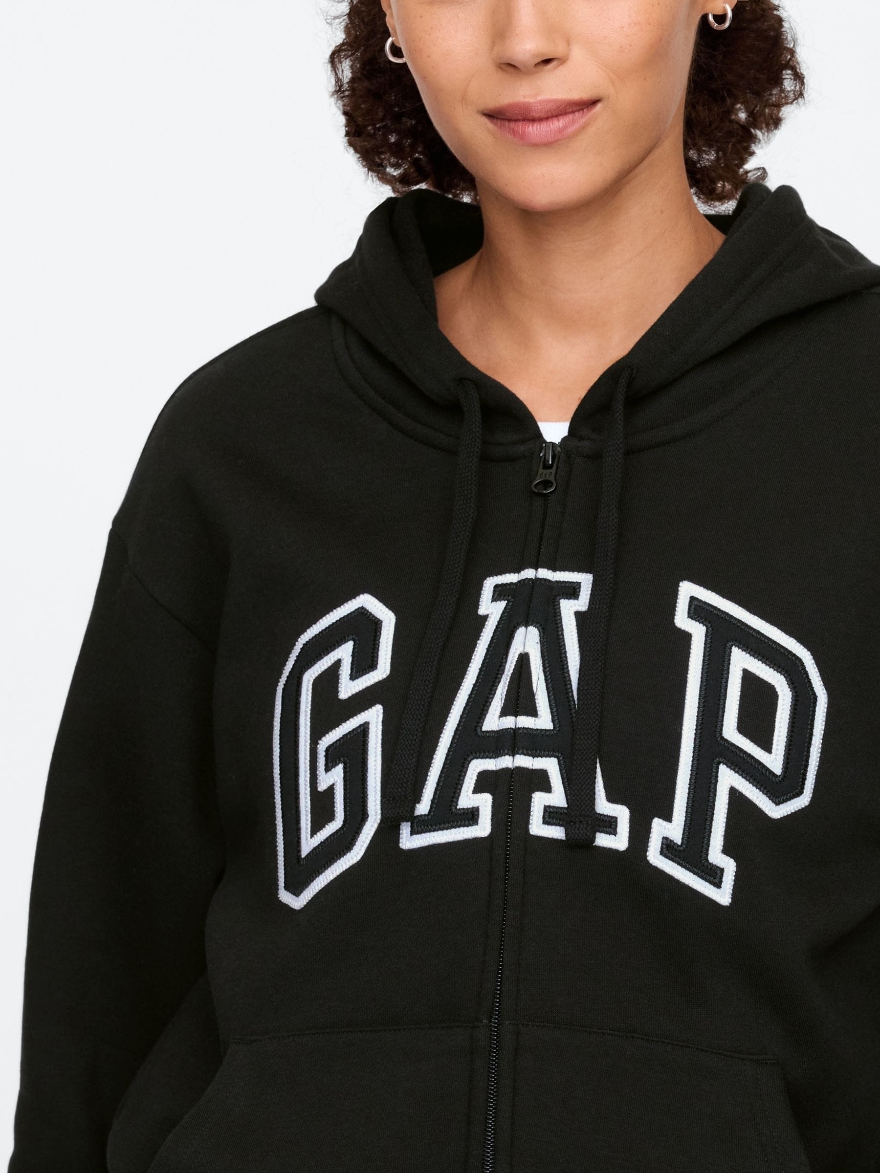 Buy Gap Black Zip Up Logo Vintage Fleece-Lined Hoodie from Next Norway