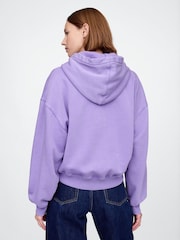 Paars - Gap vintage zachte fleecegevoerde cropped hoodie met logo - Image 2 of 3