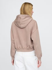 Bruin - Gap vintage zachte fleecegevoerde cropped hoodie met logo - Image 2 of 3