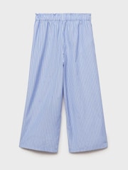 Mango Blue Striped Cotton Trousers - Image 3 of 5