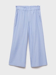 Mango Blue Striped Cotton Trousers - Image 4 of 5