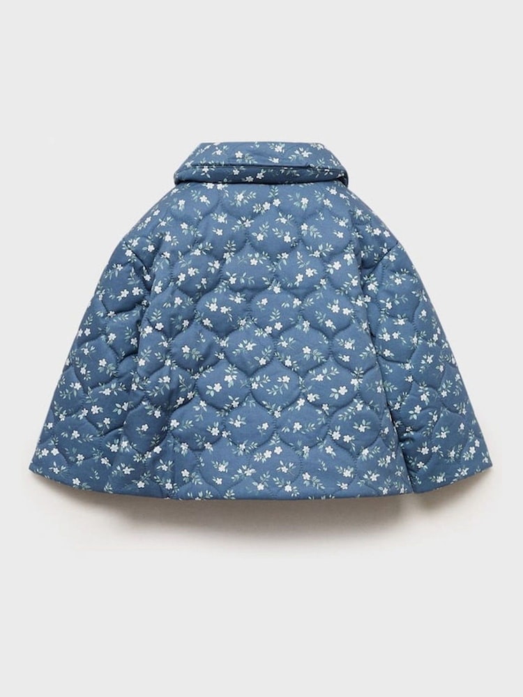 Mango Blue Flowers Print Quilted Anorak - Image 2 of 3