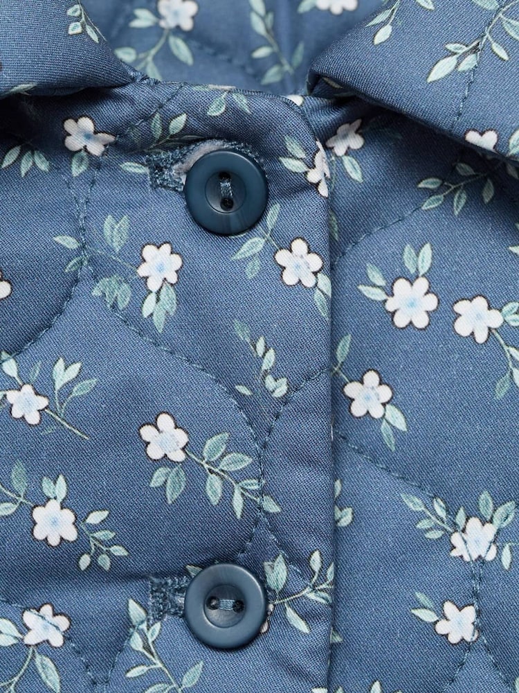 Mango Blue Flowers Print Quilted Anorak - Image 3 of 3