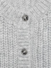 Mango Grey Knitted Ribbed Cardigan - Image 4 of 4