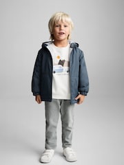 Mango Blue Hooded Jacket - Image 1 of 5