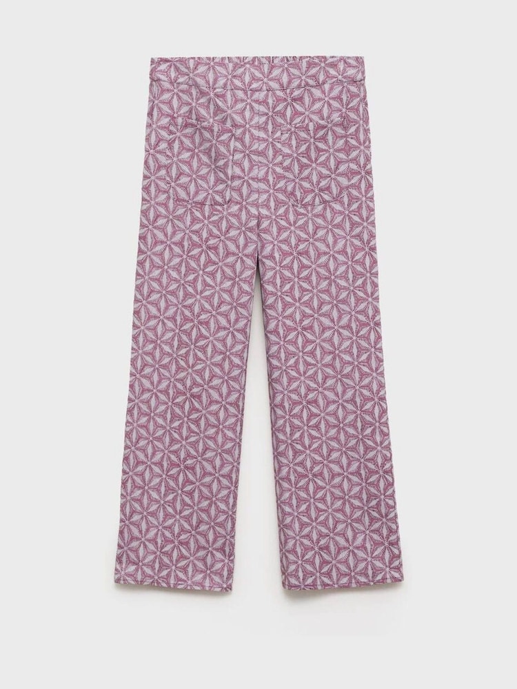 Mango Purple Printed Pocket Trousers - Image 4 of 6
