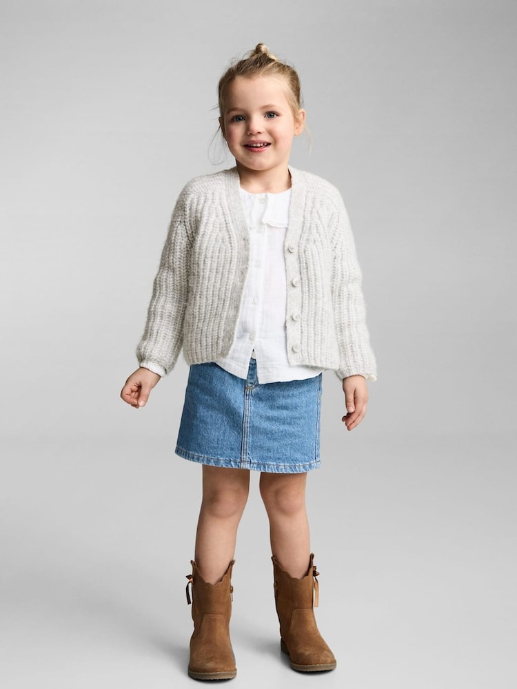 Mango Grey Knitted Cardigan - Image 1 of 5 Mango Grey Knitted Cardigan - Image 1 of 5