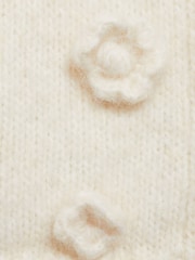Mango Cream Floral Detail Knitted Waistcoat - Image 6 of 6