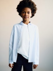 Mango Blue Striped Cotton Shirt - Image 1 of 5