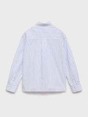 Mango Blue Striped Cotton Shirt - Image 4 of 5