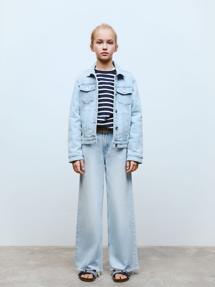 Mango Blue Denim Jacket - Image 1 of 6 Mango Blue Denim Jacket - Image 1 of 6