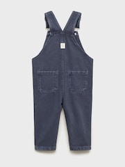 Mango Blue 100% Cotton Denim Dungarees - Image 4 of 5