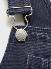 Mango Blue 100% Cotton Denim Dungarees - Image 5 of 5