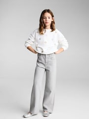 Mango Cream Floral Appliqué Sweatshirt - Image 2 of 6