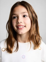 Mango Cream Floral Appliqué Sweatshirt - Image 3 of 6