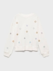 Mango Cream Floral Appliqué Sweatshirt - Image 4 of 6