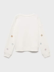 Mango Cream Floral Appliqué Sweatshirt - Image 5 of 6