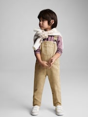 Mango Brown 100% Cotton Denim Dungarees - Image 1 of 5