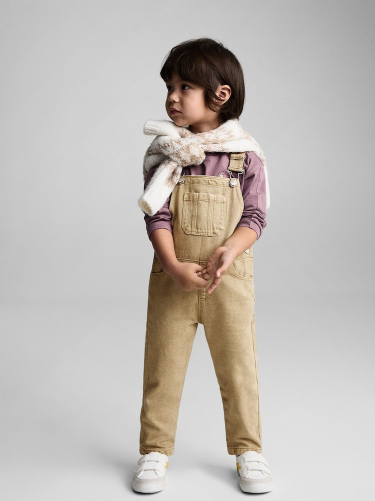 Mango Brown 100% Cotton Denim Dungarees - Image 1 of 5