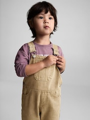 Mango Brown 100% Cotton Denim Dungarees - Image 2 of 5