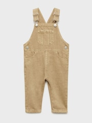Mango Brown 100% Cotton Denim Dungarees - Image 3 of 5