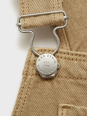 Mango Brown 100% Cotton Denim Dungarees - Image 5 of 5