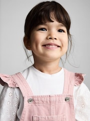 Mango Pink Long Denim Dungarees - Image 3 of 6