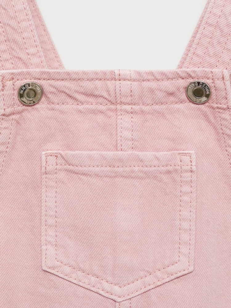 Mango Pink Long Denim Dungarees - Image 6 of 6