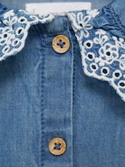 Mango Blue Denim Cotton Shirt - Image 3 of 3