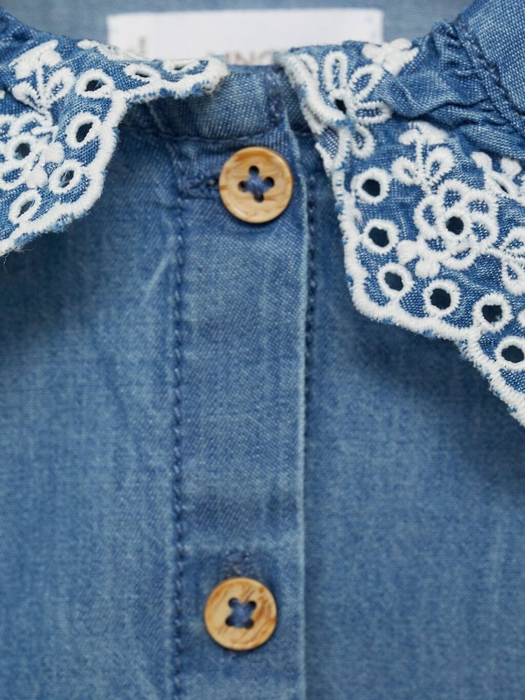 Mango Blue Denim Cotton Shirt - Image 3 of 3