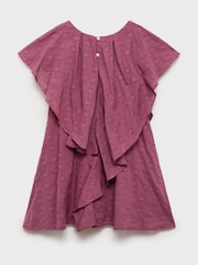 Mango Purple Polka-Dot Dress With Ruffles - Image 2 of 3