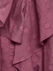 Mango Purple Polka-Dot Dress With Ruffles - Image 3 of 3