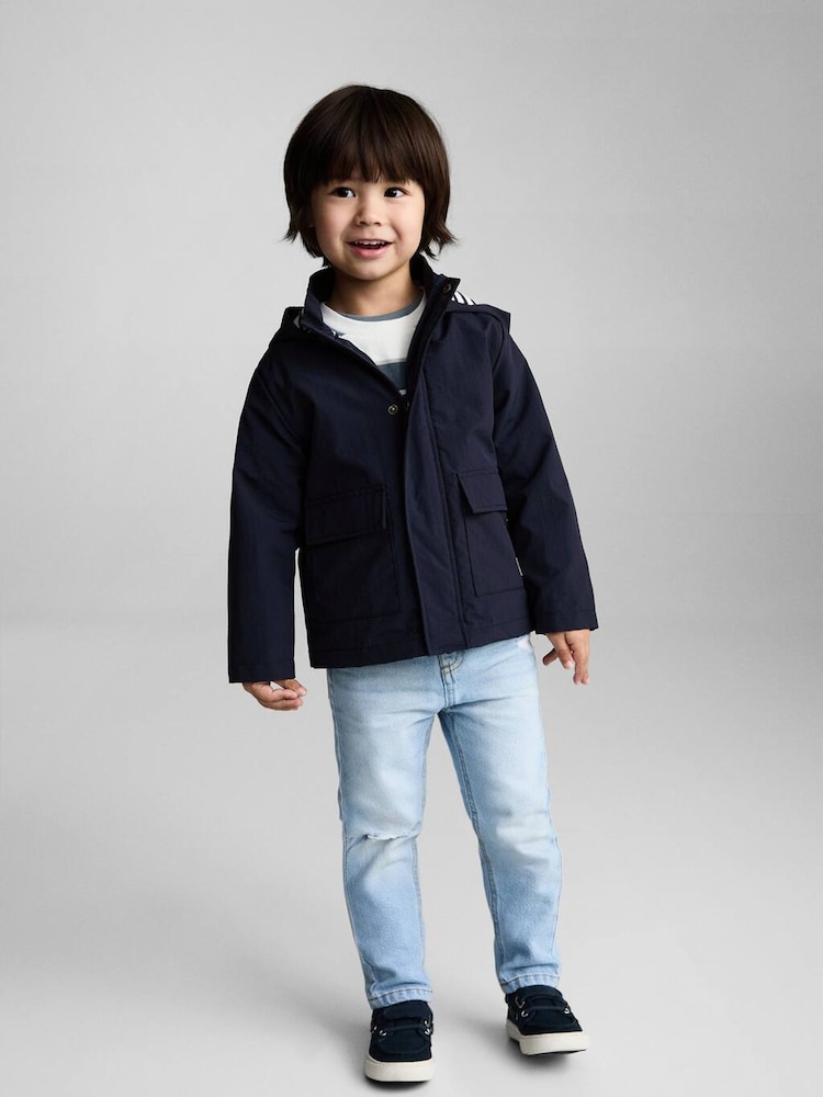 Mango Blue Quilted Hooded Parka - Image 1 of 6