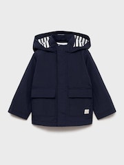 Mango Blue Quilted Hooded Parka - Image 4 of 6