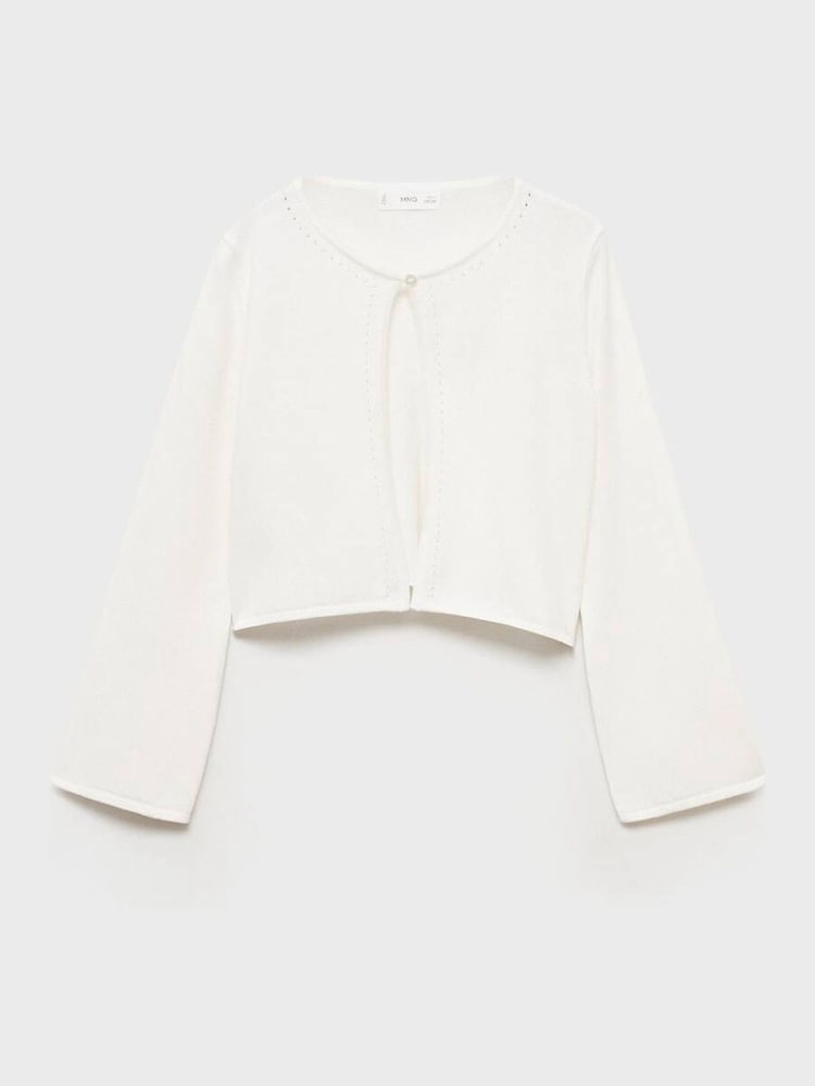 Mango Cream Button Up Cardigan - Image 1 of 3