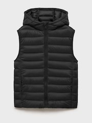 Mango Black Quilted Gilet With Hood - Image 1 of 3