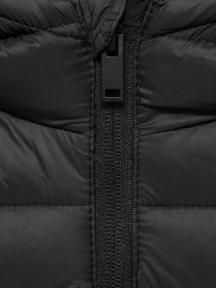 Mango Black Quilted Gilet With Hood - Image 3 of 3 Mango Black Quilted Gilet With Hood - Image 3 of 3