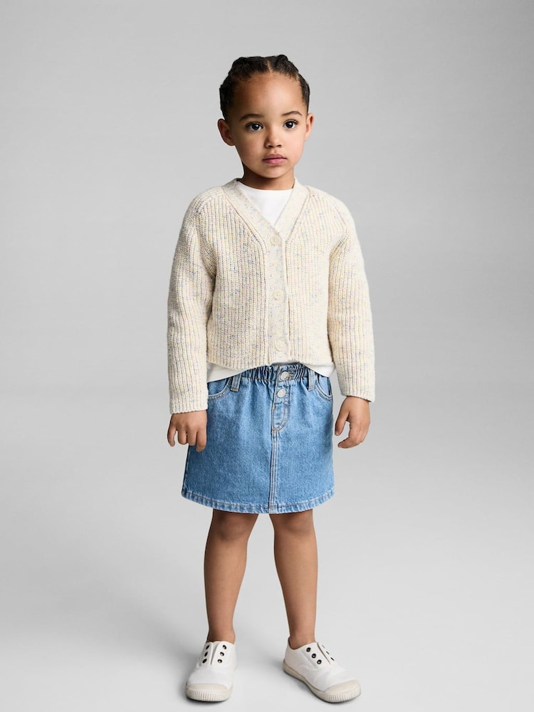 Mango Cream Flecked Knit Cardigan - Image 2 of 5