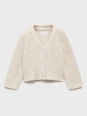 Mango Cream Flecked Knit Cardigan - Image 3 of 5
