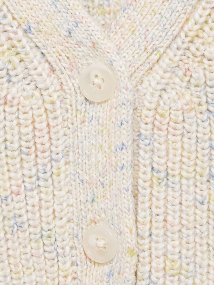 Mango Cream Flecked Knit Cardigan - Image 5 of 5