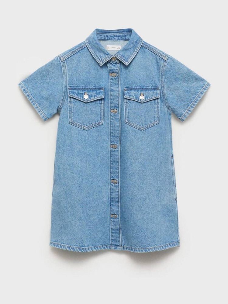 Mango Blue Short Denim Dress - Image 3 of 5