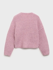 Mango Pink Knitted Ribbed Jumper - Image 3 of 4