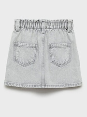 Mango Grey 100% Cotton Denim Skirt - Image 4 of 5